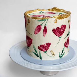 Handpainted floral cake