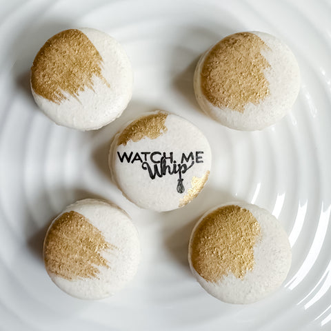 Corporate Logo Gold Handpainted Macaron Box