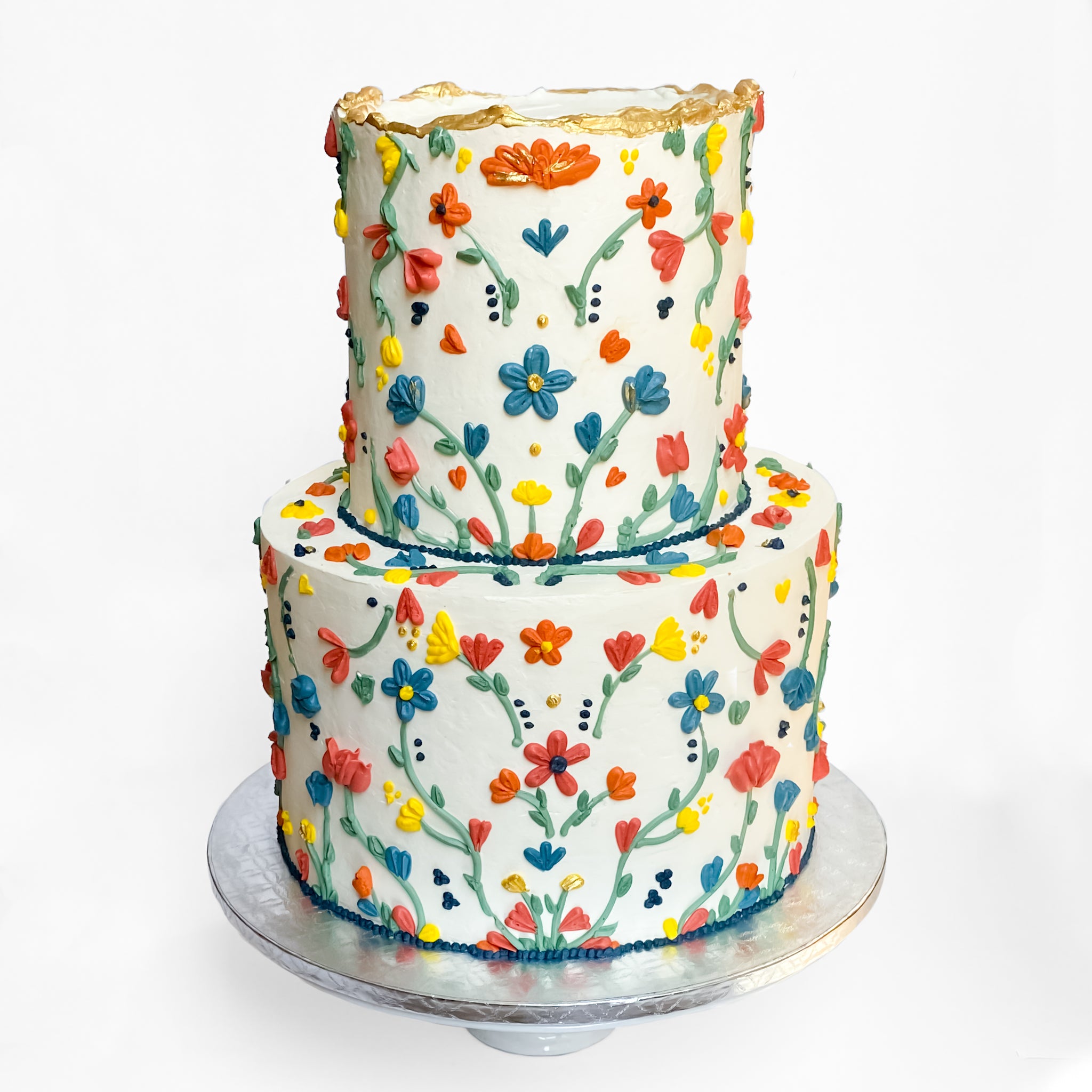 Bright Blossoms Predesigned Two Tier Cake