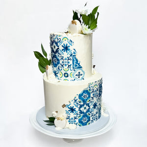 Santorini Sunrise Predesigned Two Tier Cake