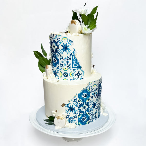 Santorini Sunrise Predesigned Two Tier Cake