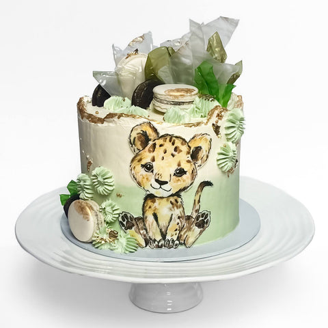 Lion Cub Painted Cake