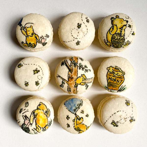 Handpainted Classic Winnie The Pooh Macarons.