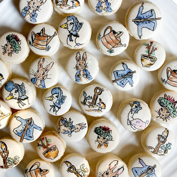 Handpainted Peter Rabbit Macarons.