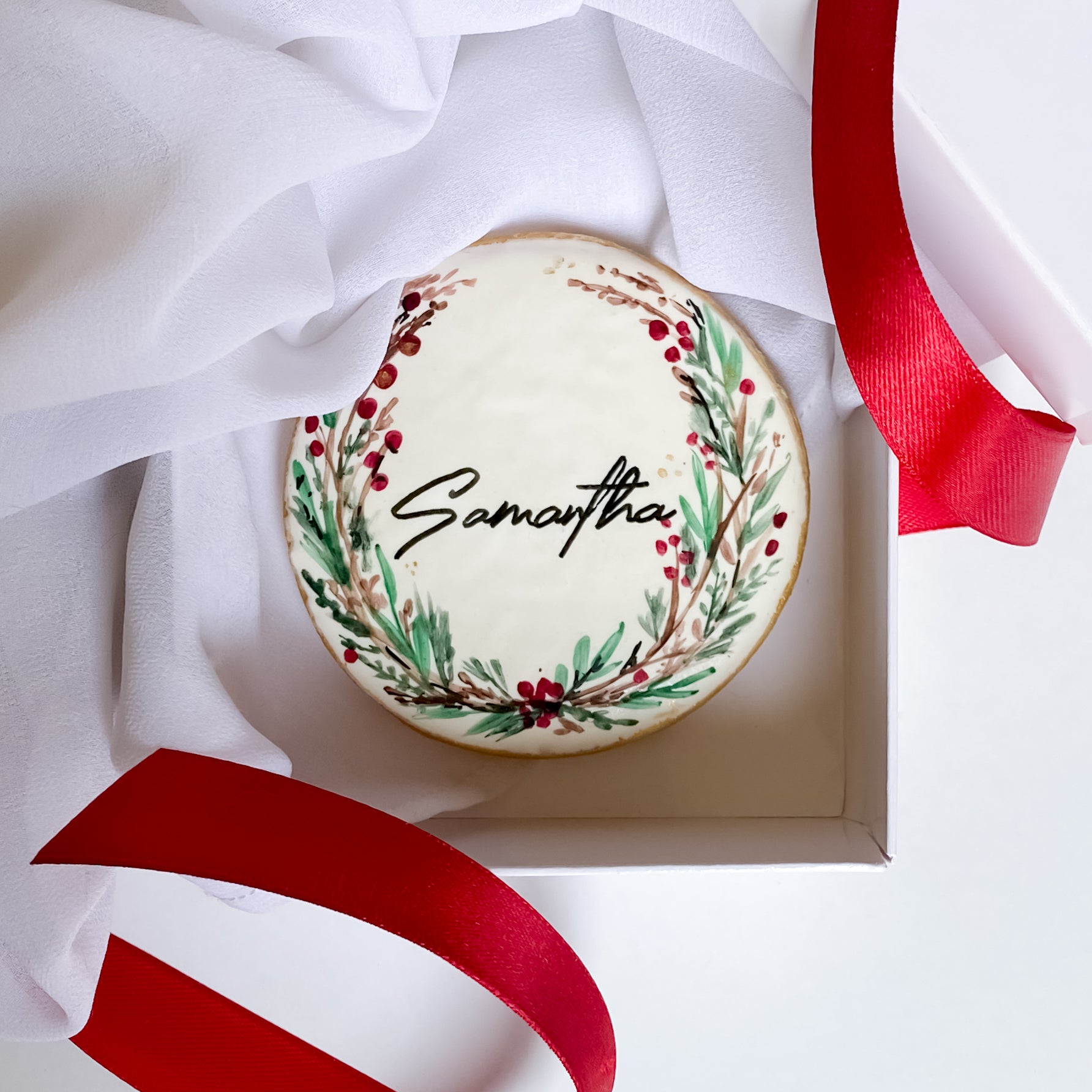 Festive Personalised Biscuit (Individually boxed)